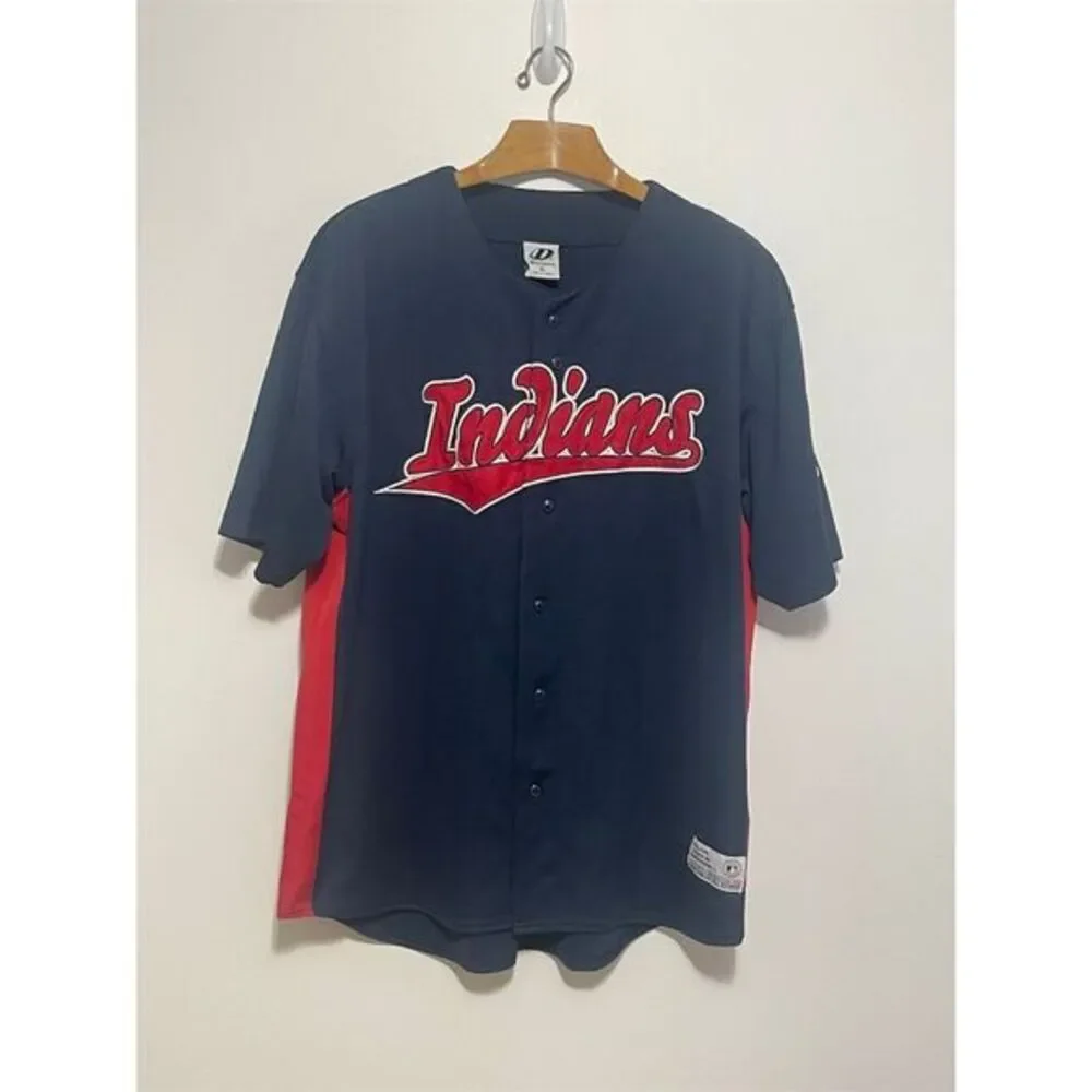 Cleveland Indians MLB Jersey Men's XL Blue Majestic Baseball
